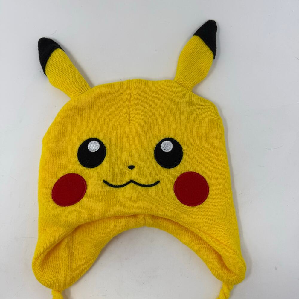Pokémon Pikachu Laplander Hat One Size Yellow Poké Ball Tassels Kawaii Cosplay - Picture 2 of 8